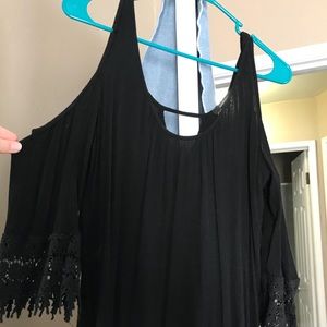 Black off-the-shoulder shirt